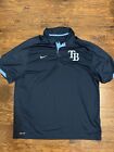 Polo homme Tampa Bay Rays adulte XXL Nike à rayures bleues MLB golf Dri Fit