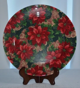 Poinsettia Plate with Gold Back by Plates for All Occasions - Picture 1 of 10