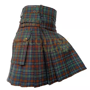 Kilt Deluxe Kilt personalizzato fatto a mano tradizionale contea Kerry Tartan Utility - Foto 1 di 6