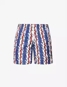 BAGNANTE Bizarro pantaloncino da bagno con stampa geometrica blu navy/bianco - Foto 1 di 6