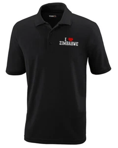 Performance Golf Tees I Love Zimbabwe Short Sleeves Polo Shirts for Men - Picture 1 of 11