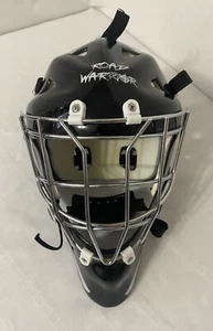 USED BLACK R24 PRO STREET HOCKEY MASK/HELMET ROAD WARRIOR CHROMED METAL CAGE - Imagen 1 de 9
