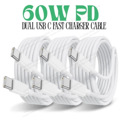 3Pcs For iPhone 15 16 60W USB-C to USB-C Fast Charger Cable Type C Charging Cord - Image 1 of 4