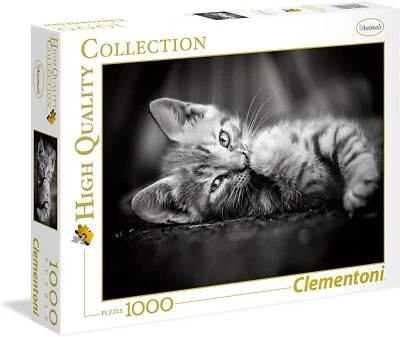 Clementoni Puzzle 39422 - Kitten (1000 Pieces) Jigsaw Kate Black White - Image 1 of 2