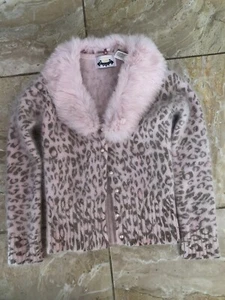 Twinkle Couture Girls Angora Pink/Brown Leopard Print Sweater Size 4/5 S/M - Picture 1 of 1