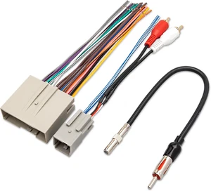 Radio Wiring w/Antenna Adapter RCA Input for Ford, Lincoln, Mercury, Hyundai... - Picture 1 of 6
