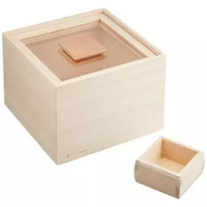 Masuda 3kg Japanese Kiri Wood Rice Storage Box with Measuring Cup Made in Japan - Picture 1 of 6