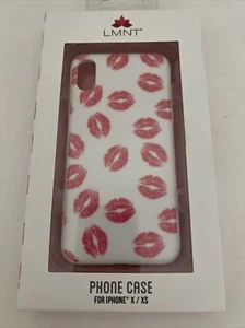LMNT White Red Lips Kiss Lipstick Print Iphone X / XS Case Brand New In Box - Picture 1 of 2