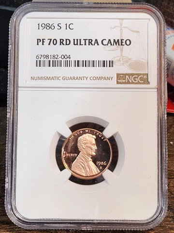 1986 S Lincoln 1c, NGC Certified PF 70 UCAM RD, "PERFECT", 004 Cover