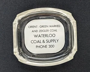 CENICERO Vintage WATERLOO CARBÓN & SUMINISTROS Orient Marcado Verde Ziegler Illinois - Imagen 1 de 3