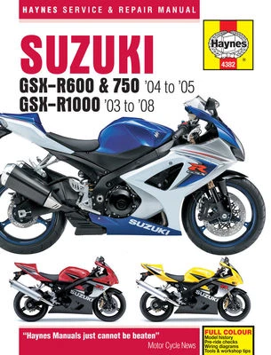Manual de Servicio Suzuki GSX-R600/750 04-06 & GSX-R 1000 2003 , 04 , 05 , 06-08 - Imagen 1 de 3