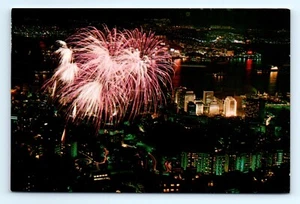 Hong Kong Postcard Night View of Hong Kong During Festival Celebration 4x6 inch - Picture 1 of 2