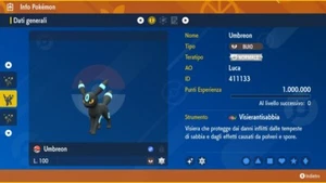 Umbreon Shiny 6IV Battle Ready Pokemon Scarlatto, Violetto Scarlet, Violet - Imagen 1 de 2