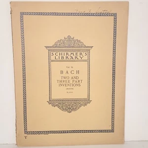 1906 Schirmers Bibliothek Band 16 Bach zwei- & dreiteilige Erfindungen Noten - Bild 1 von 12