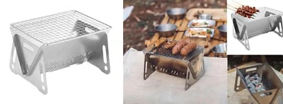 mini BBQ Grill Holzkohle Edelstahl Camping Klappgrill tragbar Picknickgrill - Bild 1 von 4