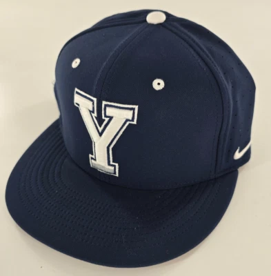 Nike BYU Cougars Flat Bill Cap Hat Men’s 7 7/8 College Navy Blue Brigham Young - Image 1 of 4
