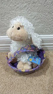 Webkinz Lamm & Stoff Osterkorb Plüschtier 10 Fuß weich und kuschelig hat Code - Bild 1 von 5
