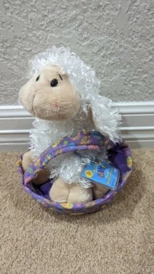 Webkinz Lamb & Cloth Easter Basket Plush Toy 10' Soft and Cuddly Has Code - Image 1 of 4