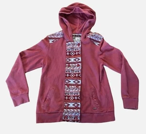 Element Cardigan Hoodie Women's Large Button Up Red Aztec Tapestry - Picture 1 of 10