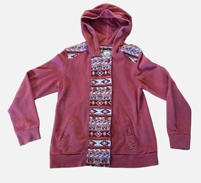 Element Cardigan Hoodie Women's Large Button Up Red Aztec Tapestry - Image 1 of 4