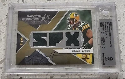 2008 Upper Deck SPX A.J. Hawk Winning Materials Auto /10 BGS 9 - Image 1 of 2