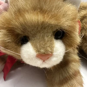 Vintage 1995 TY Beanie Buddies Al E. Kat 12 Zoll Orange Tabby rotes Band Plüschkatze - Bild 1 von 11