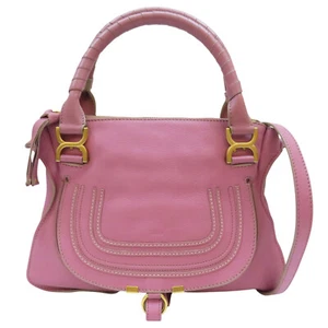 CHLOE Marcie Shoulder Handbag Calfskin Pink Purple - Picture 1 of 16