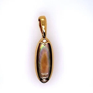 Kabana Spiny Oyster MOP Diamond 14K Yellow Gold Oval Pendant DG7076900 - Picture 1 of 4