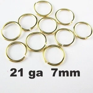Vermeil Open Jump Rings,21 ga,7mm,18K Gold Plated over Sterling Silver (20pcs) - Picture 1 of 2