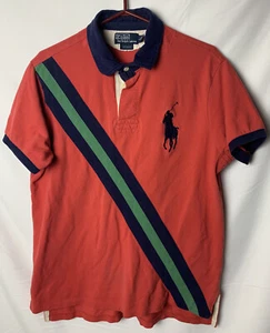 Vintage Polo Ralph Lauren Mens Big Pony Polo Size Large Orange Embroidered - Bild 1 von 9