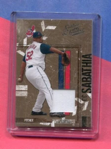 C. C. SABATHIA CLEVELAND INDIANS 2004 DONRUSS LEATHER AND LUMBER #44 SP JERSEY - Picture 1 of 2