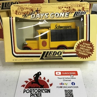 Camión embotellador LLEDO DAYS GONE AMARILLO 1930 FORD MODELO A SCHWEPPES PROMOCIÓN 1/50 SIN USAR, EN CAJA Foto 1 de 3