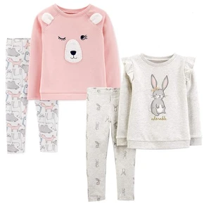 Carter's Baby Girls' 4 Piece Fleece Pullover & Leggings Set 9 Months - Picture 1 of 1