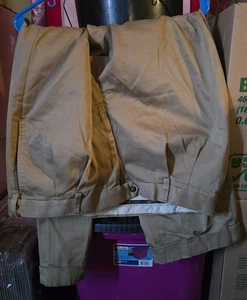 Freizeit Anzughose dunkelkhaki hellbraun Savane 36x29 Gummibund - Bild 1 von 2