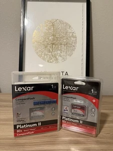 Lexar 1GB Platinum II 1 GB 80X Compact Flash Cards 2-Pack Bundle - Picture 1 of 4