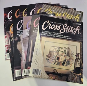 Lot of 11 For the Love of Cross Stitch Patterns Magazine 1988-1996 Vintage - Picture 1 of 12
