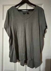 Tahari 100% Linen Top Size 3X Olive Lagen Look Casual Travel Beach Wear Layering - Picture 1 of 6
