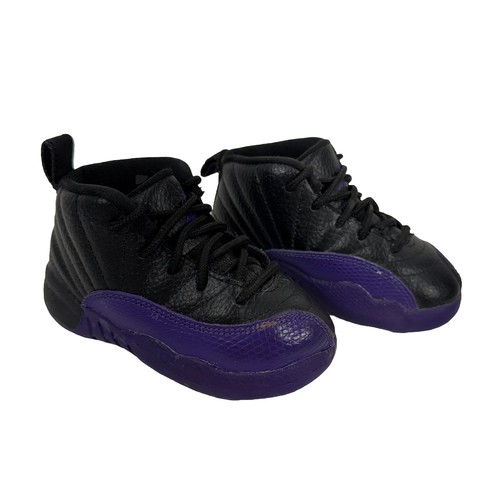 Nike Air Jordan 12 Retro TD Field viola nero 850000 057 scarpe bambino taglia 7C