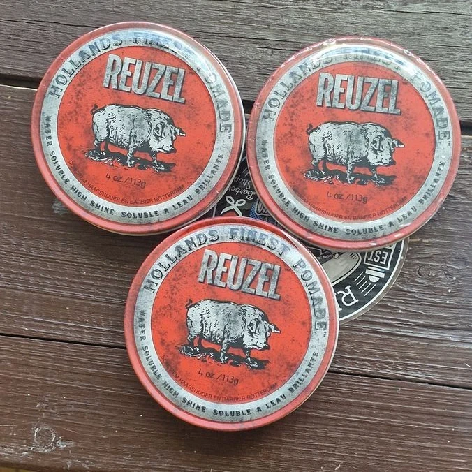 SALE 3 Dosen Reuzel Pomade Rot (wasserbasiert medium Halt) 113ml 100ml=13,27E