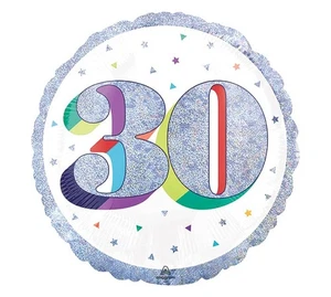 Palloncino foil mylar 30 ANNI Argento POP ART - gonfiabile ad aria o ad elio - 4 - Foto 1 di 2