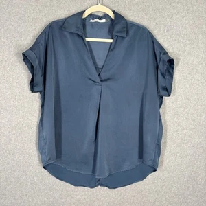 Mustard Seed Blouse Small Silky Oversized Quiet Slouchy Drop Shoulder Capsule - Picture 1 of 9