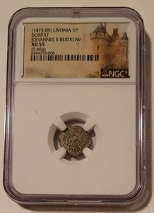 Livonia Johannes II Bertkow (1473-85)  Silver Pfennig Dorpat Mint AU55 NGC - Bild 1 von 4