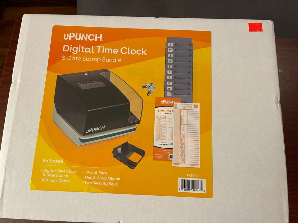 uPUNCH Reloj Digital de Hora y Sello de Fecha Paquete Nuevo SELLADO Foto 1 de 4