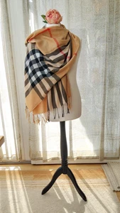 Karierter Schal, Viskose-Wolle-Mix, klassische Farbkombination - Bild 1 von 8