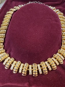Neu Camrose & Kross JBK Vintage goldfarben Kristall Stein Halsband Halskette CJ-M-3 - Bild 1 von 4