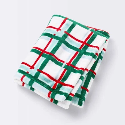 Holiday Plaid Plush Baby Blanket 40x30 Cloud Island Soft Recycled Polyester - Image 1 of 4