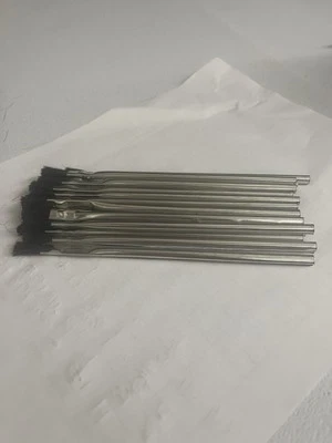 24 cepillos ácidos, mango enchapado de 1/4”, cerdas naturales para soldadura hechos en EE. UU. Foto 1 de 2