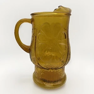 Vintage Libbey Country Garden 64 Unzen Braunglas Gänseblümchen 10" Krug Eistee MCM - Bild 1 von 10