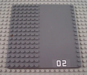 LEGO Dark Bluish Gray 16x16 City Driveway Base Plates with 02 Sticker - Picture 1 of 1