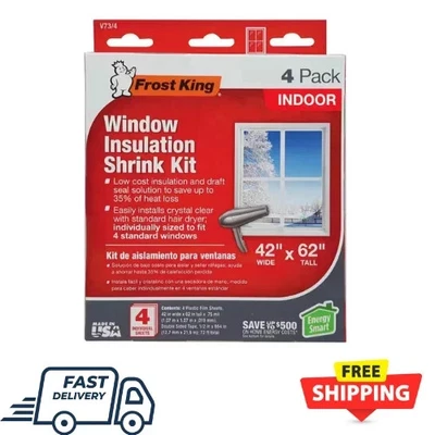 NEW 4-PACK Interior Indoor Window Insulation Kit for Four Windows Easy Install - Image 1 of 2